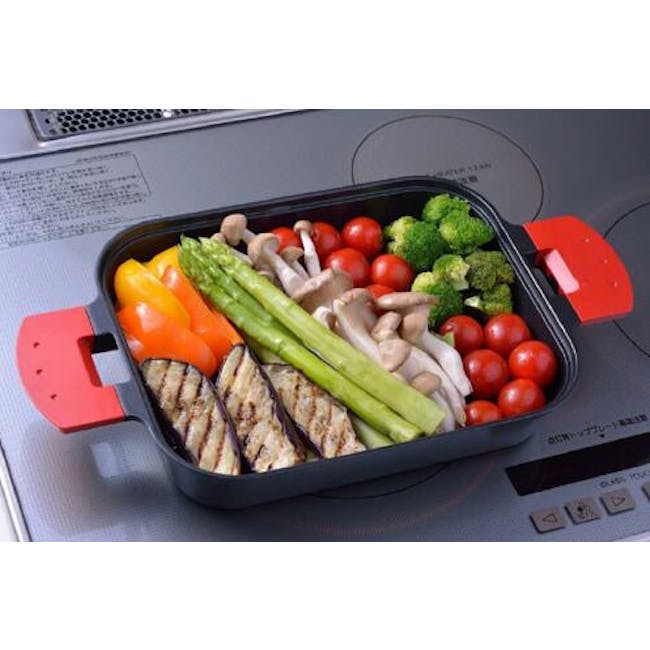 Uchicook Steam Grill with Glass Lid - Red - 3
