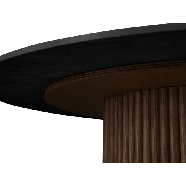 Arielle Round Dining Table 1.2m - Walnut, Meteor Black (Sintered Stone) - 3