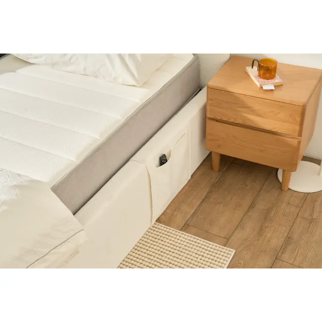 Lyra Queen Adjustable Bed - White Boucle - 31