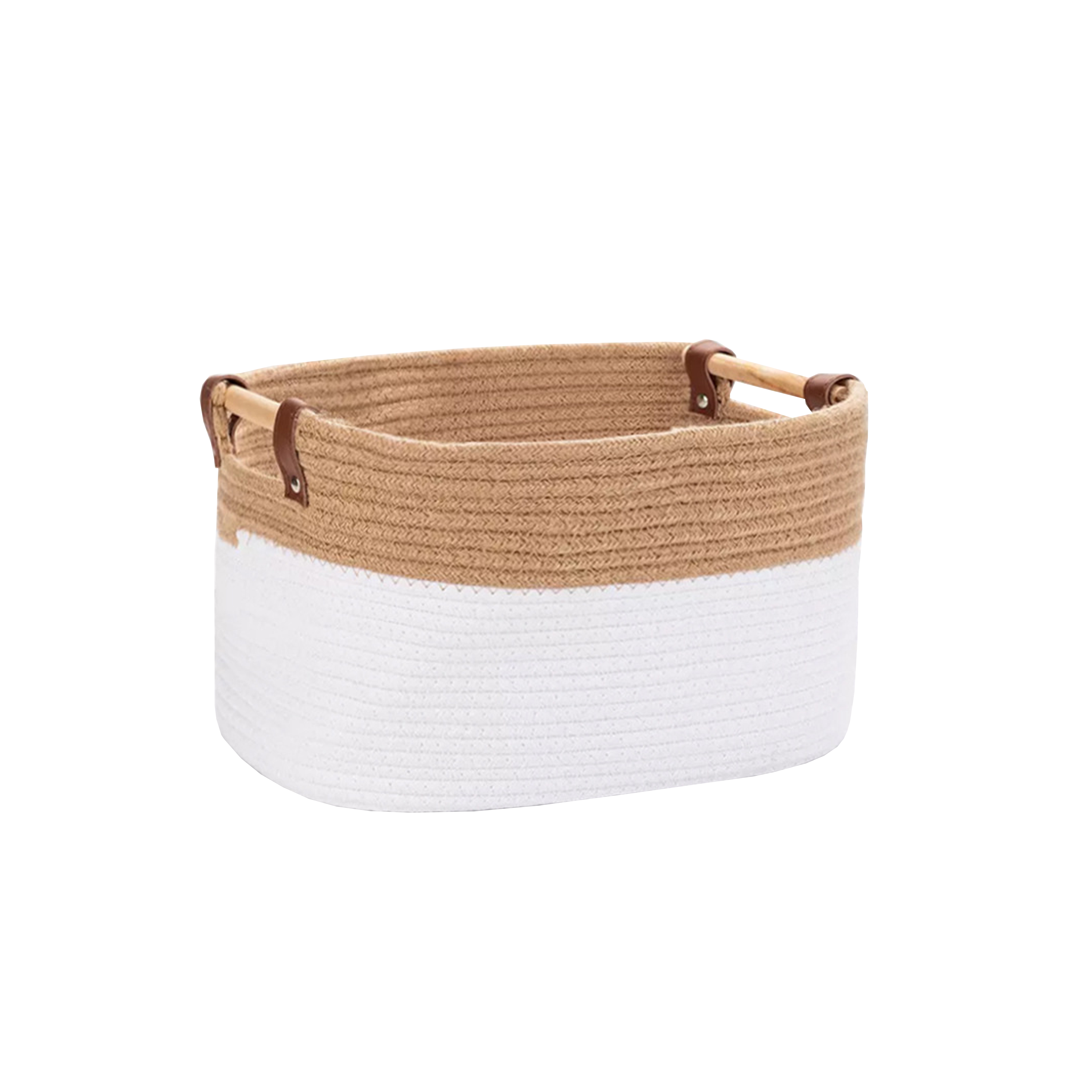 Ozzy Cotton Rope Storage Basket - Brown, White