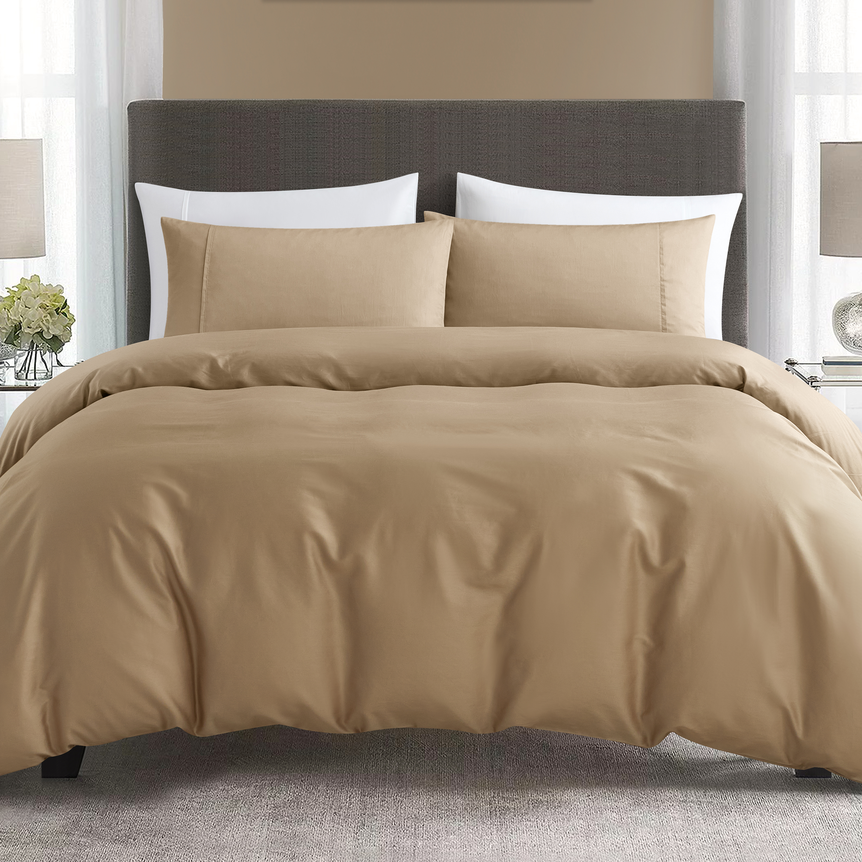 Pima Cotton Full Bedding Set - Linen (4 Sizes) - Image 1