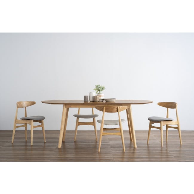 Werner Oval Extendable Dining Table 1.5m-2m - Natural - 2
