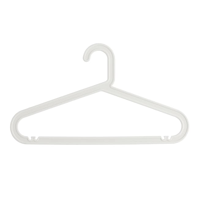 Zoe Plastic Hangers (Set of 10) - White - 0