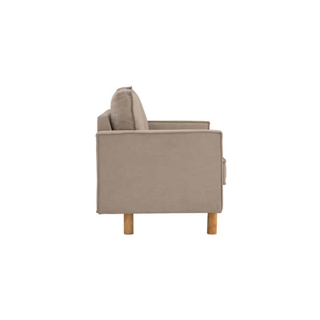 Nexon 2 Seater Sofa - Light Mocha - 7 - Modern beige sofa, minimalist design, comfortable cushions, wooden legs, soft
