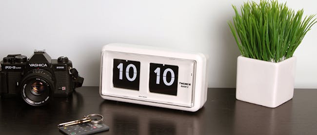 TWEMCO Table Clock - White - 5