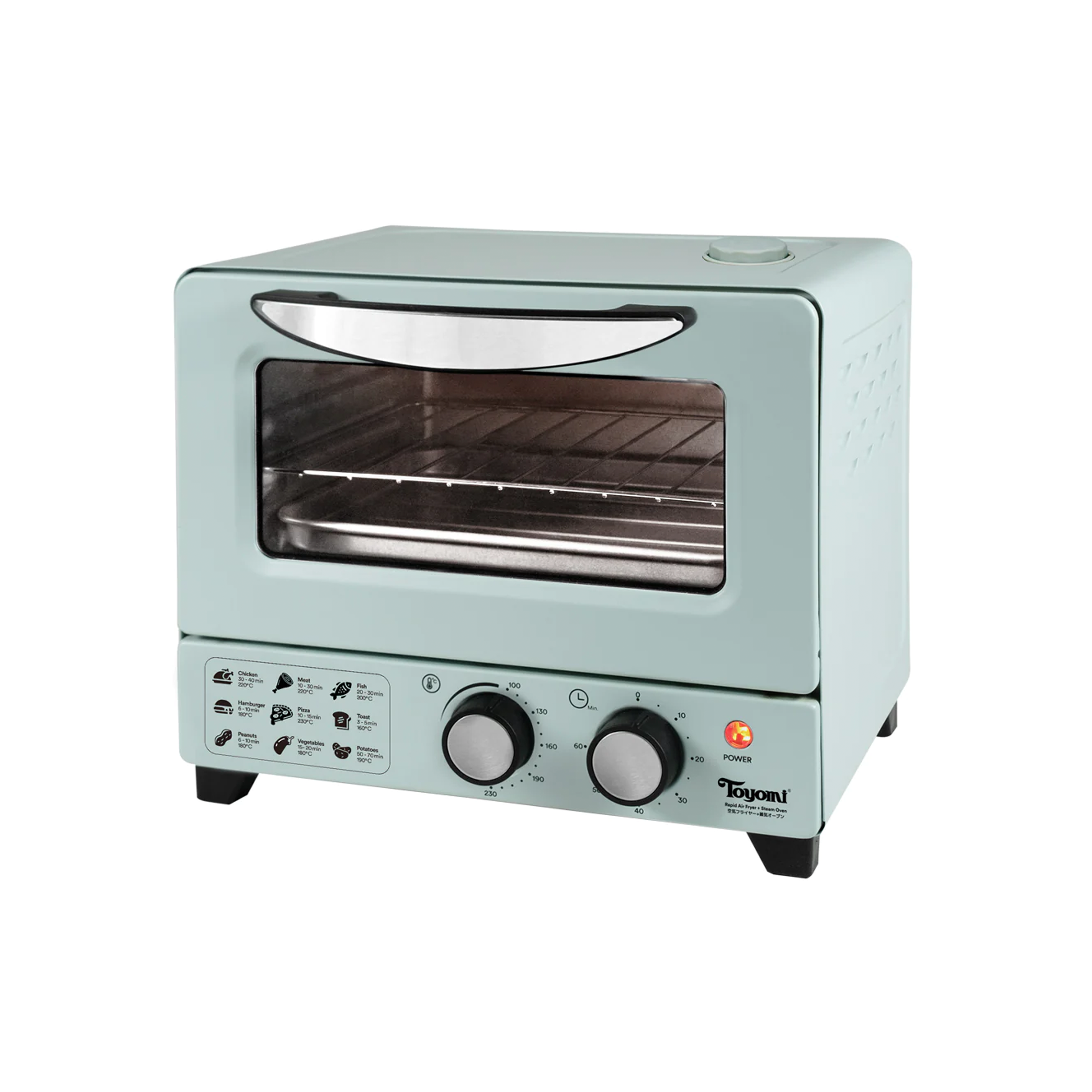TOYOMI 12L Rapid Air Fryer + Steam Oven AFO 1277ST - Sea Green - Image 1