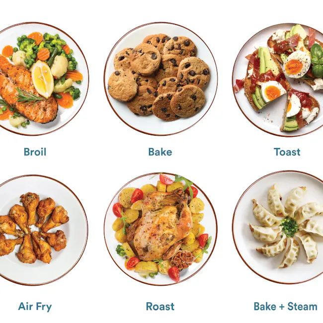 TOYOMI 12L Rapid Air Fryer + Steam Oven AFO 1277ST - Sea Green - 6 - Grilled chicken, baked cookies, toasted bread
