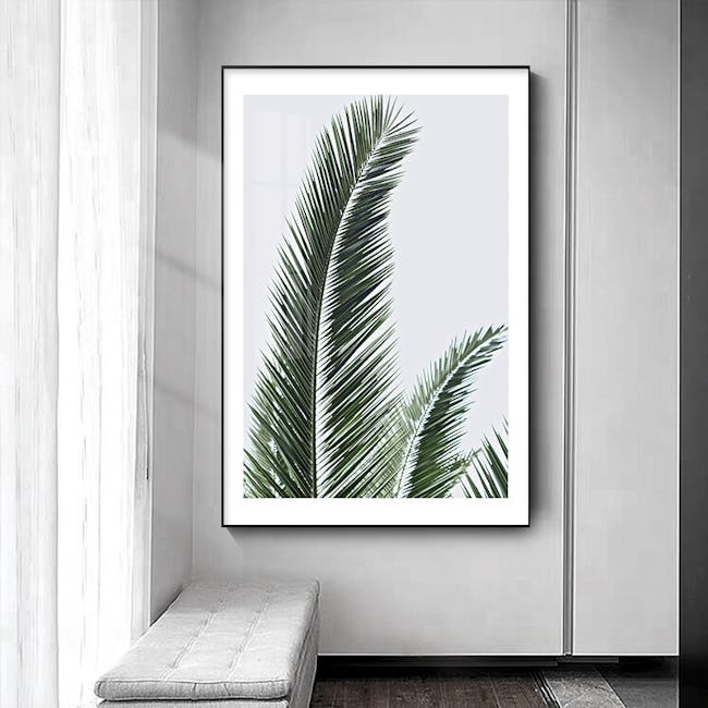 Palm Tree Canvas Print with Black Frame 30cm x 40cm - II - 1