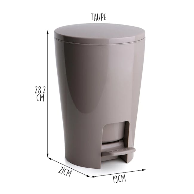 Tatay Bathroom Dustbin 5L - Diabolo Taupe - 4