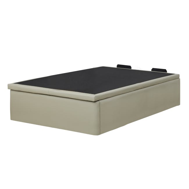 ESSENTIALS Super Single Storage Bed - Taupe (Faux Leather) - 3