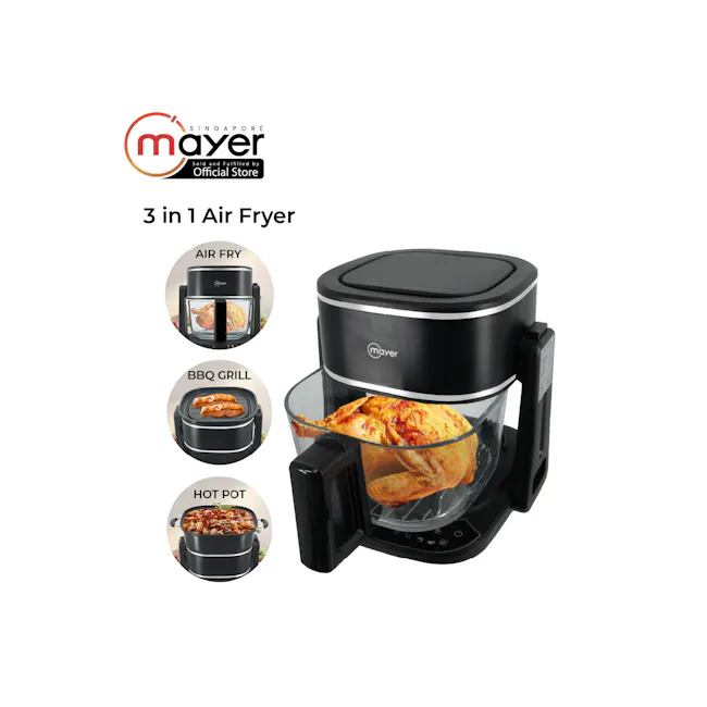 Mayer 4.5L 3-in-1 Glass Air Fryer with Grill MMGAF459G - 1