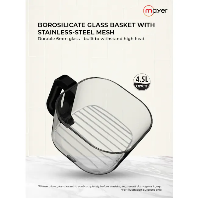 Mayer 4.5L 3-in-1 Glass Air Fryer with Grill MMGAF459G - 6