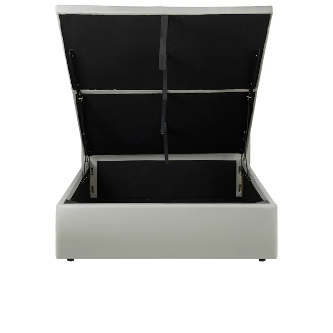 Arthur Super Single Storage Bed - Oslo Grey (Faux Leather) - 3 - Black fabric tent frame, black fabric tent, tent interior