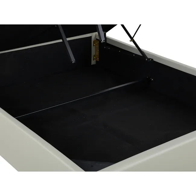 Arthur Super Single Storage Bed - Oslo Grey (Faux Leather) - 7 - Black and white frame, minimalist design, sleek structure
