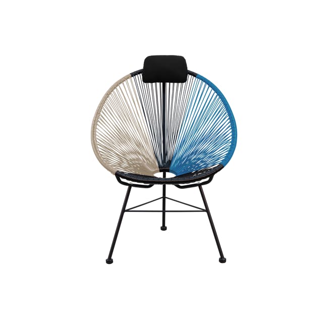 Acapulco Lounge Chair - Taupe, Black, Blue Mix - 0
