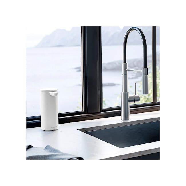 simplehuman 14oz Sensor Pump - White - 6 - Modern kitchen faucet, sleek design, minimalist style, contemporary bathroom