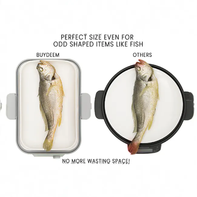 Buydeem 2 Tier Multi Functional Food Steamer - 12 - perfection-sized even for odd shaped items like fish, buydeem, no more