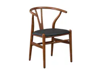Caine Chair - Walnut, Black (Faux Leather)