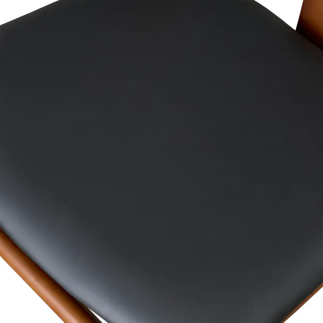 Caine Chair - Walnut, Black (Faux Leather) - 9