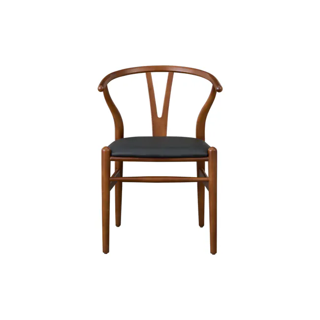 Caine Chair - Walnut, Black (Faux Leather) - 3