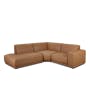 Milan 3 Seater Sofa with Ottoman - Caramel Tan (Faux Leather) - 4