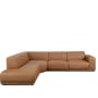 Milan 4 Seater Extended Sofa - Caramel Tan (Faux Leather) - 4