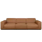 Milan 4 Seater Sofa - Caramel Tan (Faux Leather)