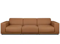 Milan 4 Seater Sofa - Caramel Tan (Faux Leather)