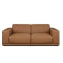 Milan 4 Seater Sofa with Ottoman - Caramel Tan (Faux Leather) - 4