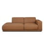 Milan 4 Seater Sofa with Ottoman - Caramel Tan (Faux Leather) - 6