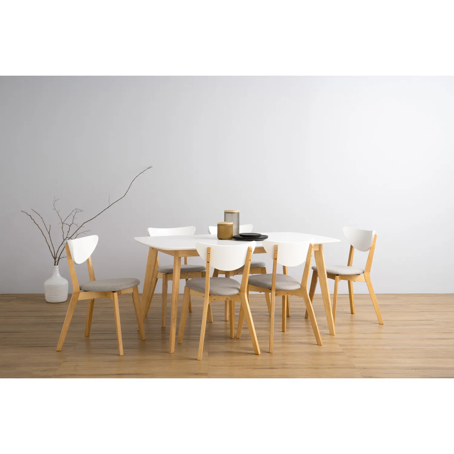 Harold Dining Table 1.2m - Natural, White - 11