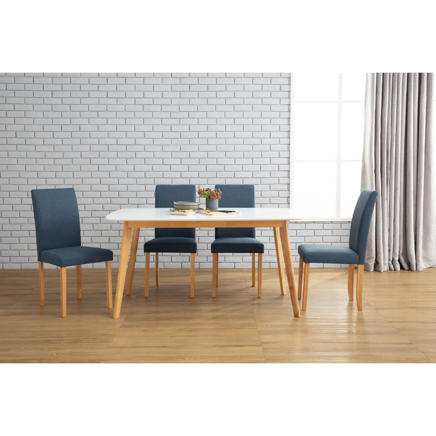 (As-is) Harold Dining Table 1.2m - Natural, White - 35 - 19