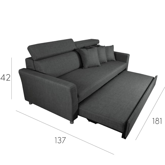 Bowen 3 Seater Sofa Bed - Grey - 6