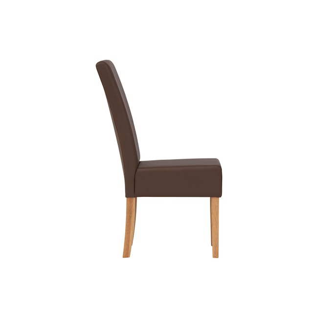 Nora Dining Chair - Natural, Mocha (Faux Leather) - 4