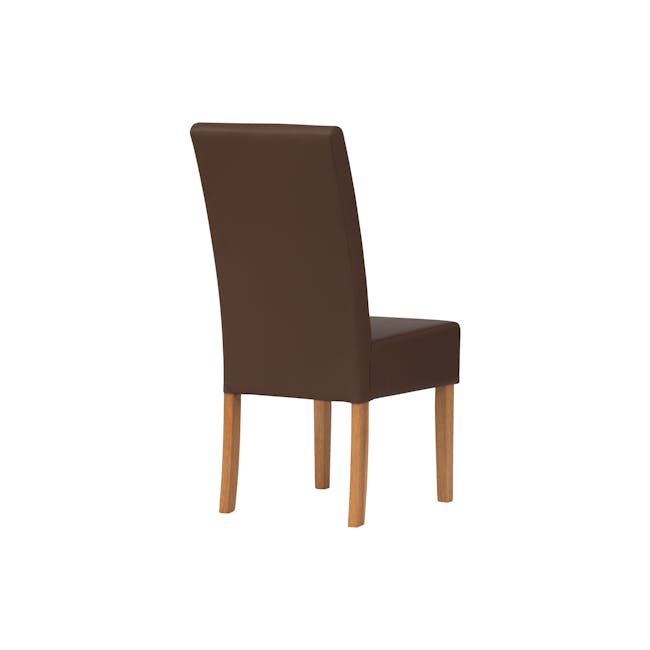 Nora Dining Chair - Natural, Mocha (Faux Leather) - 3