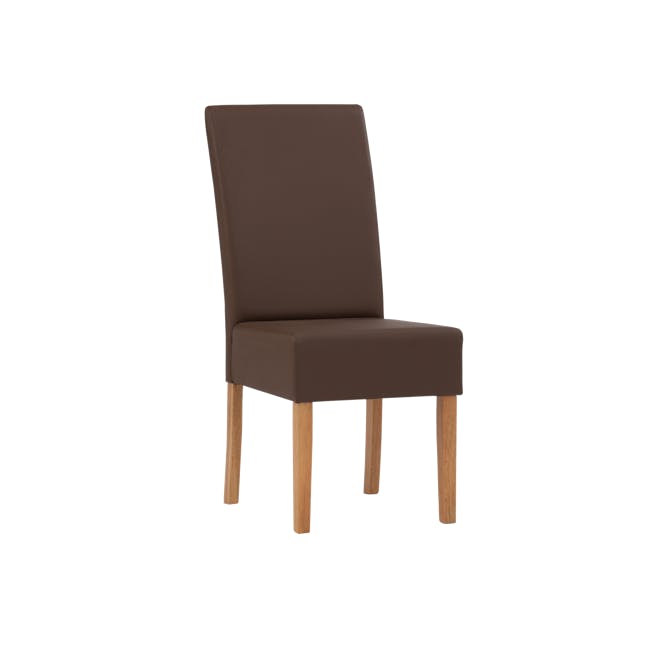 Nora Dining Chair - Natural, Mocha (Faux Leather) - 0