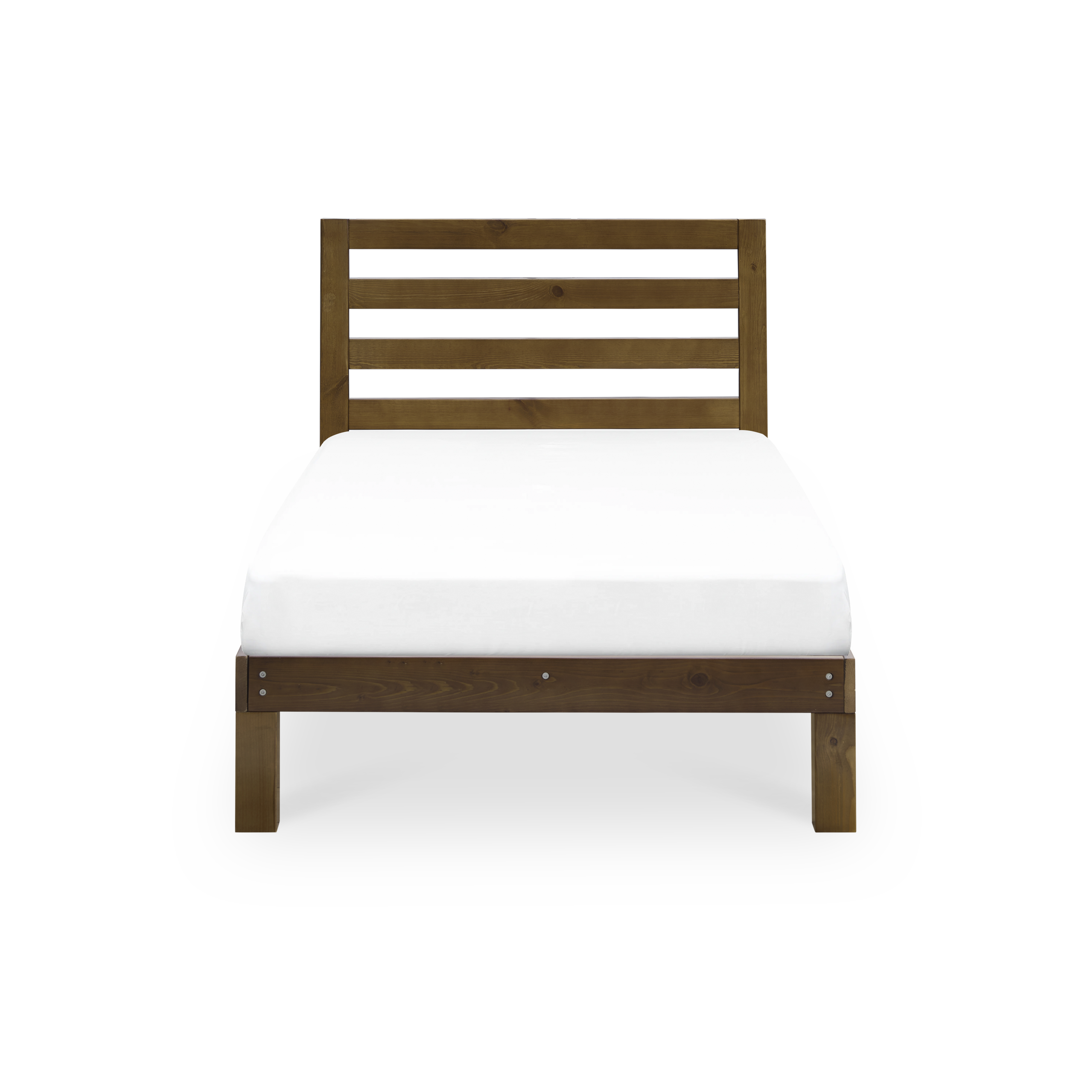 Katana Single Wooden Headboard Bed - Walnut