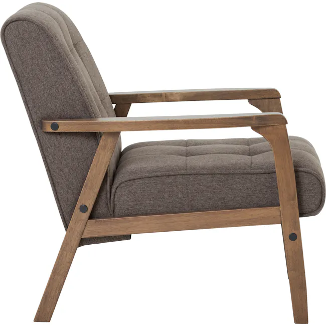 Tucson 3 Seater Sofa with Tucson Armchair - Cocoa, Chestnut (Fabric) - 25 - Modern wooden rocking chair, brown fabric