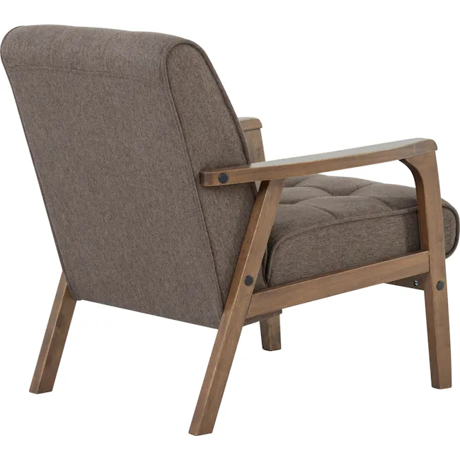 Tucson 3 Seater Sofa with Tucson Armchair - Cocoa, Chestnut (Fabric) - 29 - Brown upholstered armchair, wooden frame