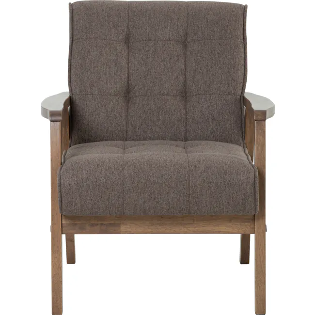 Tucson 3 Seater Sofa with Tucson Armchair - Cocoa, Chestnut (Fabric) - 30 - Brown upholstered armchair, wooden frame