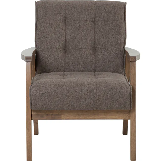 Tucson 3 Seater Sofa with Tucson Armchair - Cocoa, Chestnut (Fabric) - 31 - Brown upholstered armchair, wooden frame