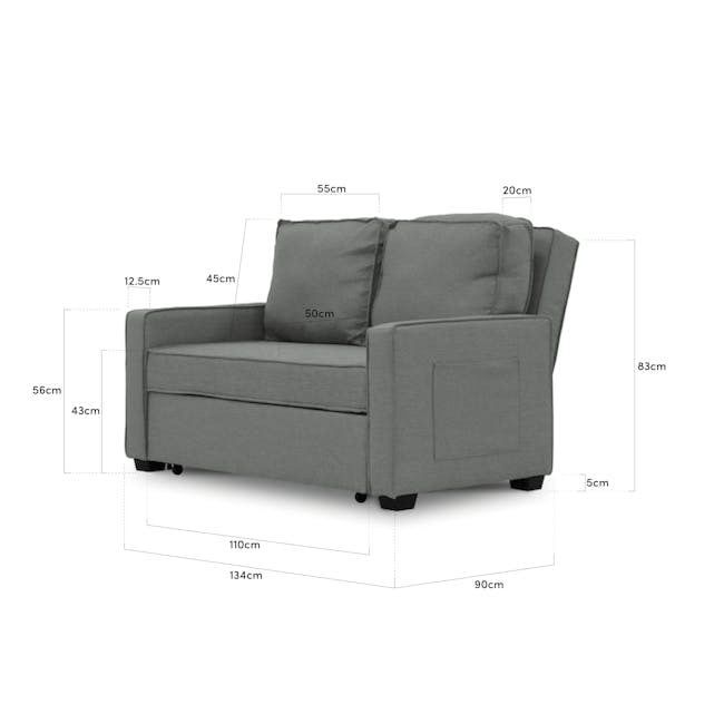 Arturo 2 Seater Sofa Bed - Beige (Eco Clean Fabric) - 13