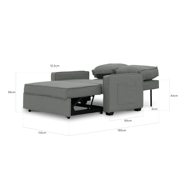 Arturo 2 Seater Sofa Bed - Beige (Eco Clean Fabric) - 15