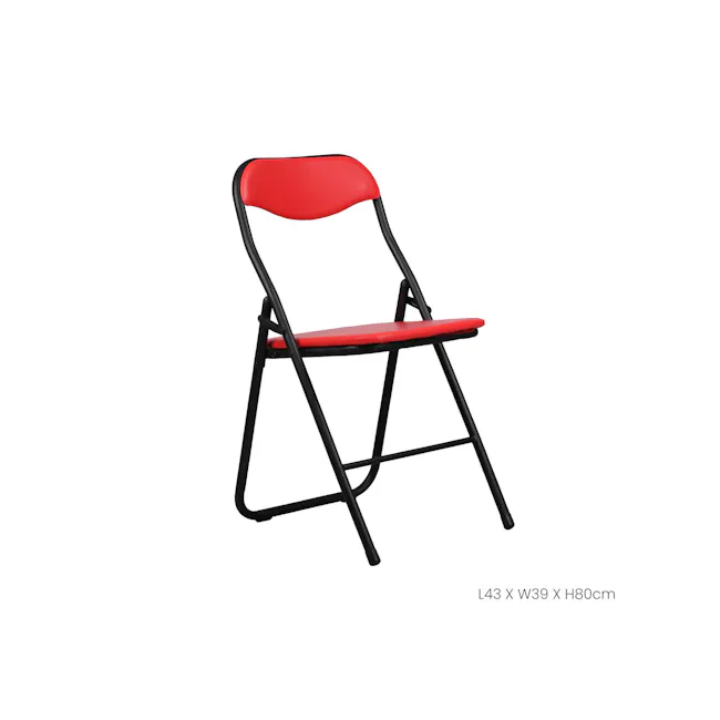 TOYOGO Metal Foldable Chair - Red - 2