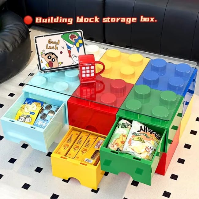 Skyler Building Block Stackable Storage Box - Blue - 3