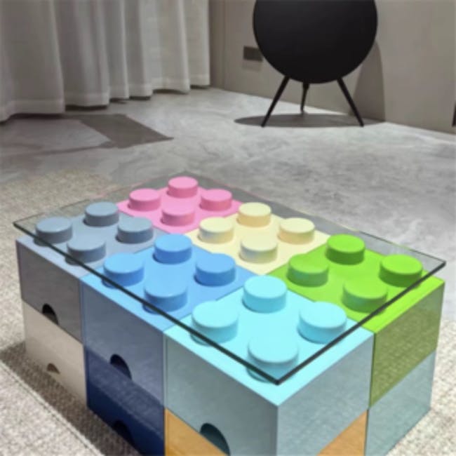 Skyler Building Block Stackable Storage Box - Blue - 4