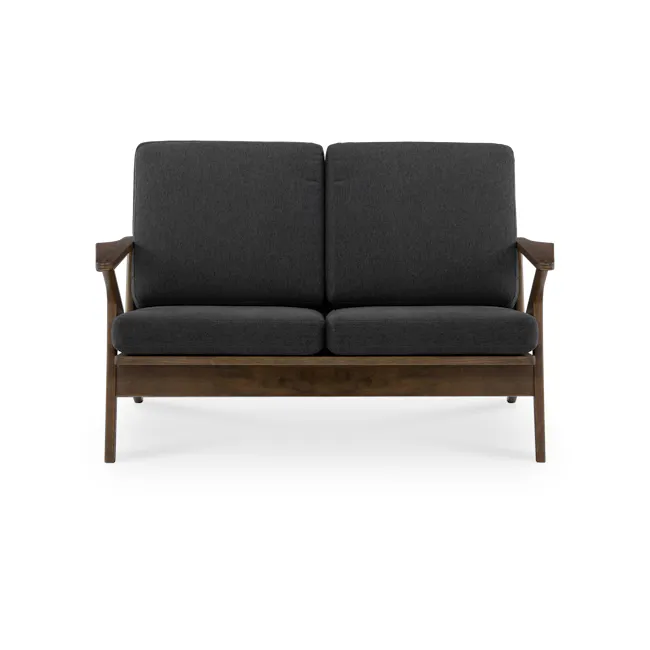 Aston 2 Seater Sofa - Seal - 5 - Grey upholstered sofa, wooden frame, minimalist design, modern decor, contemporary style