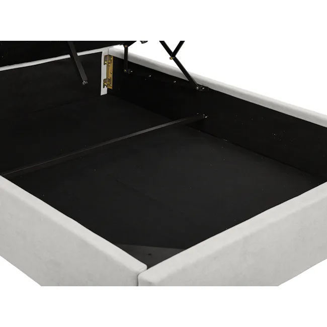 Aspen King Storage Bed - Ice Grey - 5 - Black and white cushioned seating area, minimalist design, black and white color