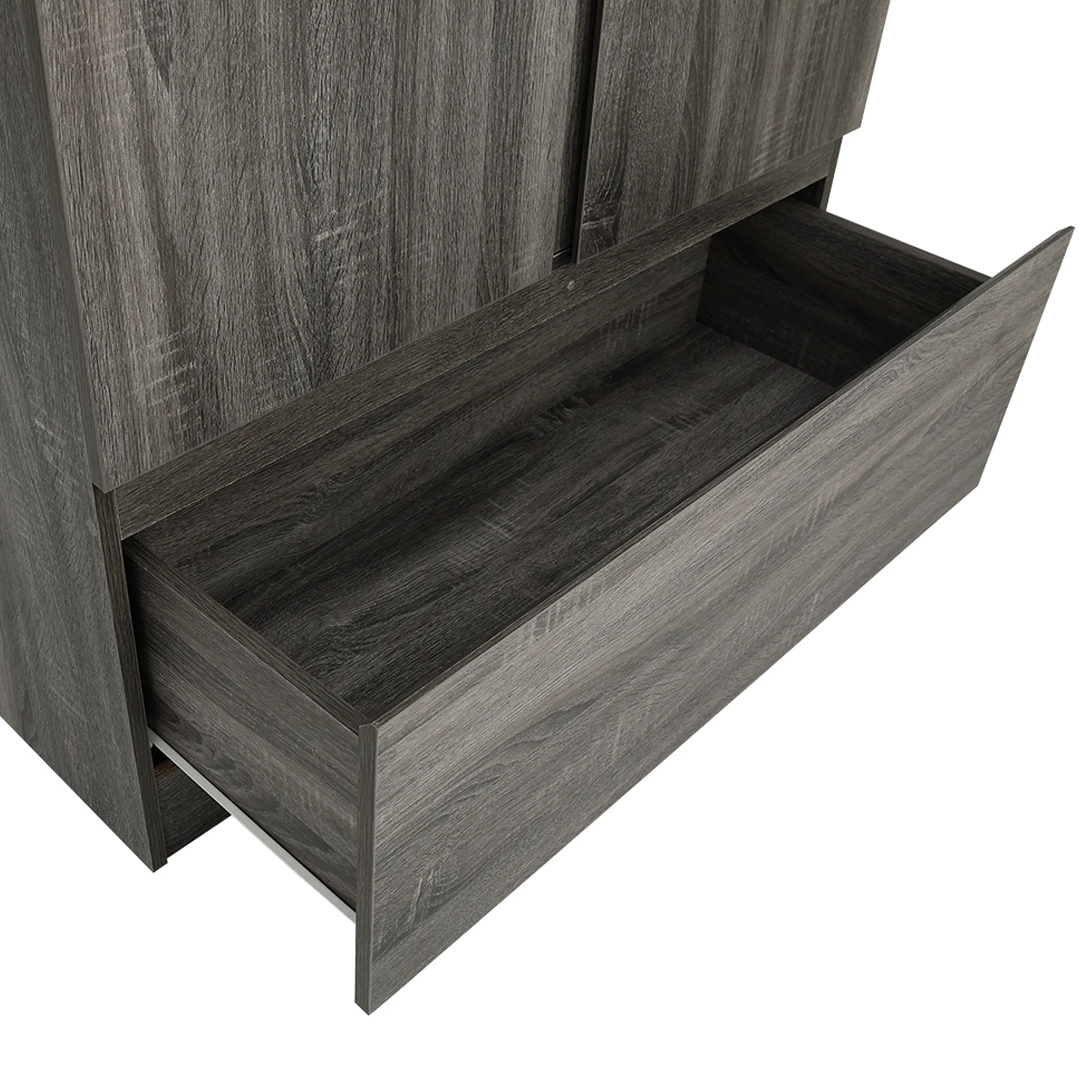 Firoh 2 Door Wardrobe with 1 Drawer - Grey Ash - 10