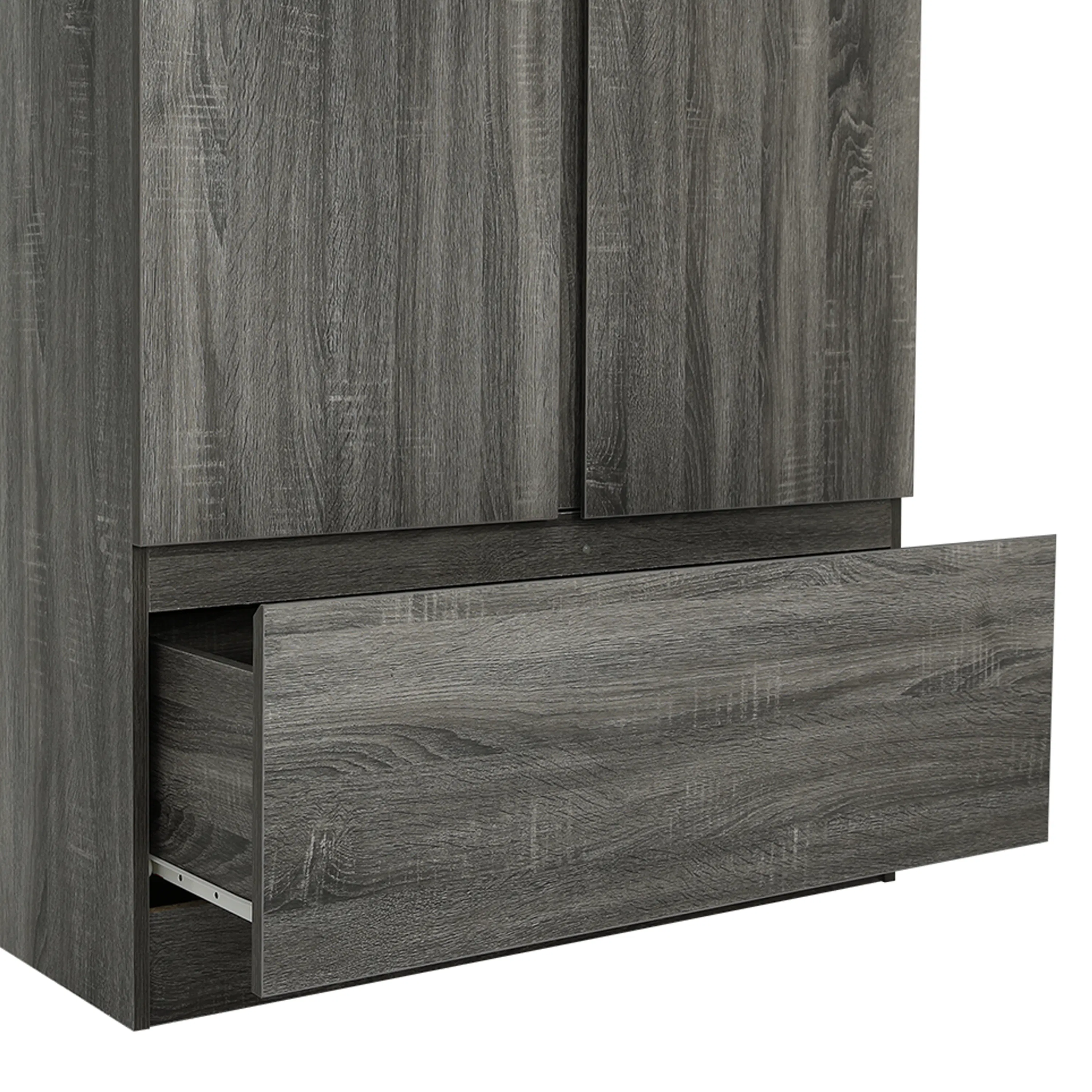 Firoh 2 Door Wardrobe with 1 Drawer - Grey Ash - 9